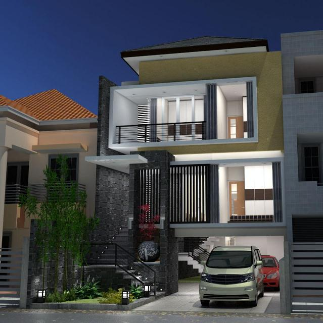 Desain Rumah 3 Lantai Konsep Natural