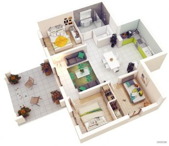 Desain rumah 3 kamar sederhana 1 lantai