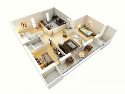 Desain rumah 3 kamar sederhana