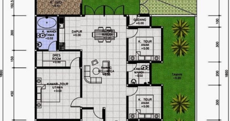 Desain Rumah 4 Kamar Tidur 1 Mushola Minimalis Modern