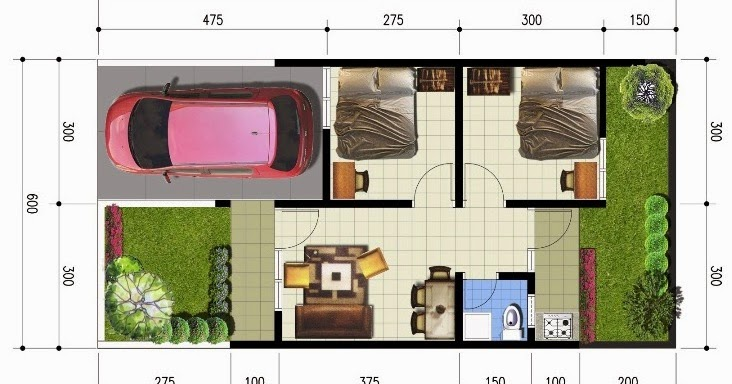 Desain Rumah 4 Kamar Tidur 1 Mushola Ukuran Kecil