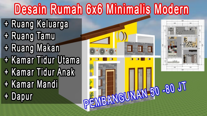 Contoh Desain Rumah 6x6
