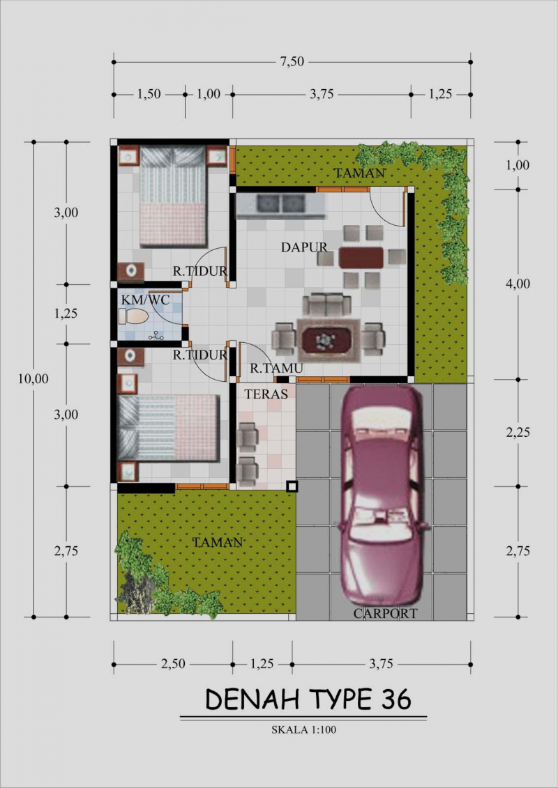 Desain Rumah 6x6 Modern Minimalis