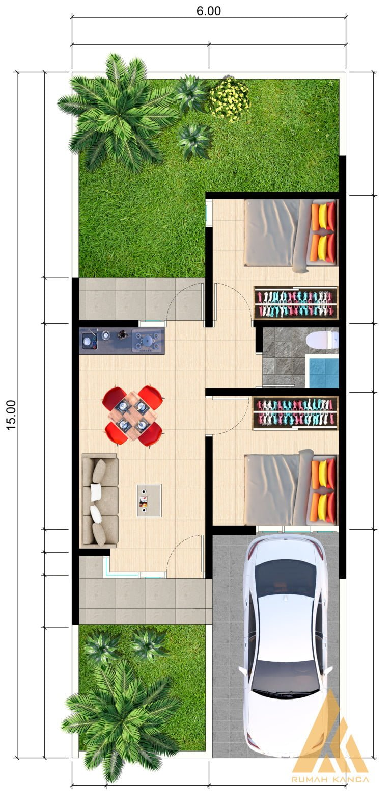 Contoh Gambar Desain Rumah 6x15