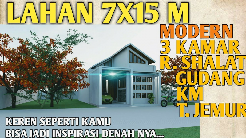 Desain Rumah 7x15 Contoh