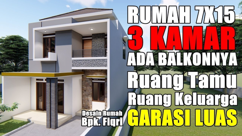 Desain Rumah 7x15 Modern Minimalis