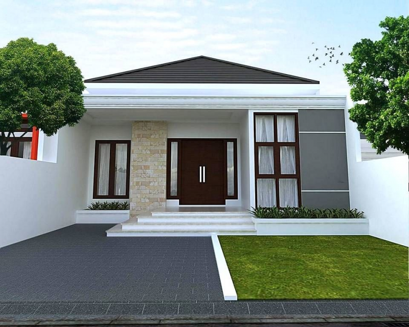 Desain Rumah 7x12 Konsep Natural