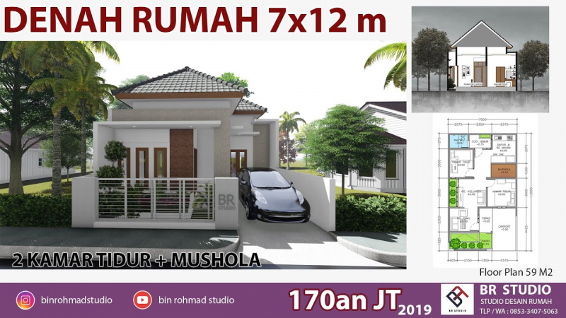 Desain Rumah 7x12 Minimalis Terbaru