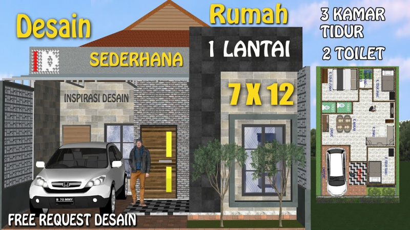 Sketsa Desain Rumah 7x12