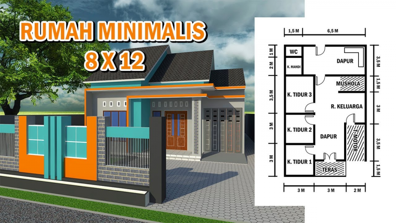 Contoh Desain Rumah 8x12