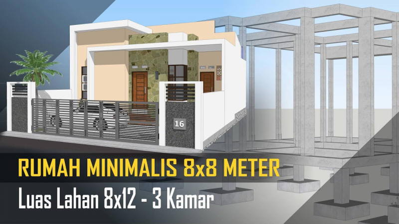 Desain Rumah 8x12 Mewah