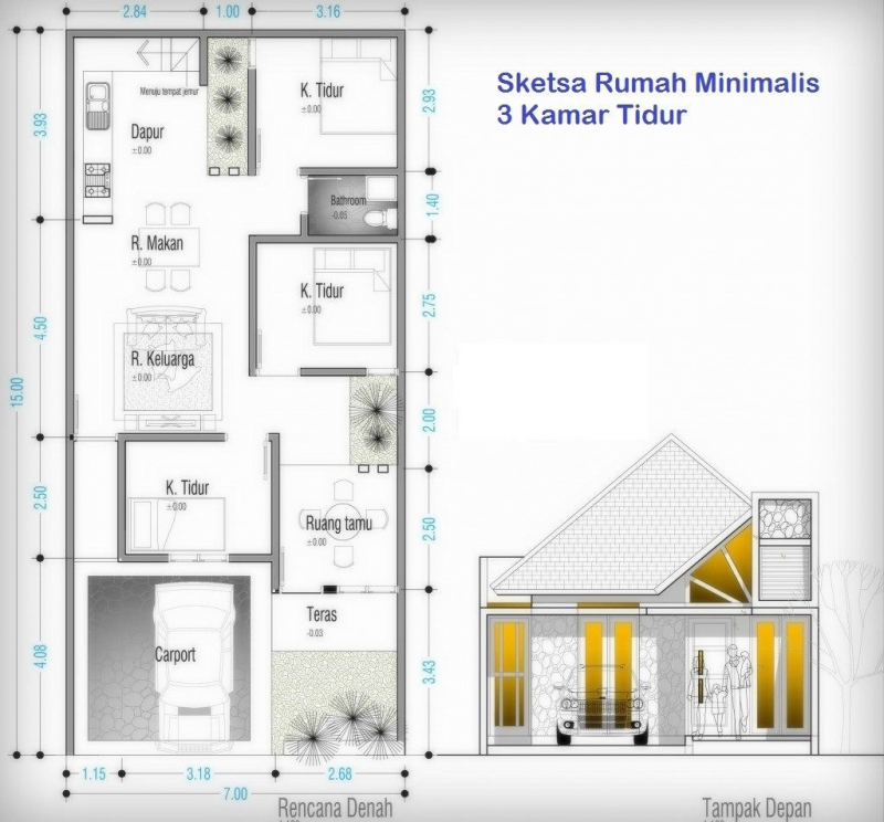 Desain Rumah 8x12 Modern Minimalis