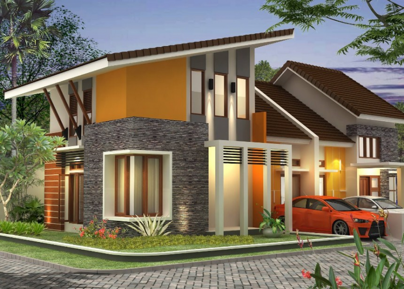 Rumah Minimalis 2 Lantai Atap Miring