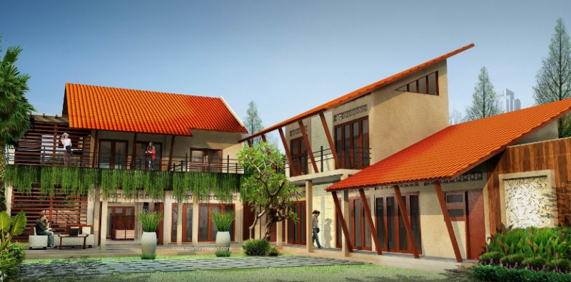 Contoh Gambar Desain Rumah Atap Miring Kedepan