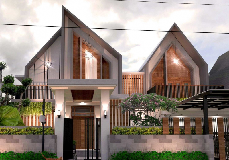 Desain Rumah Atap Miring Kedepan Foto