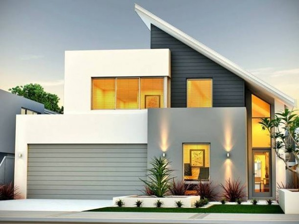 Desain Rumah Atap Miring Kedepan Konsep Natural