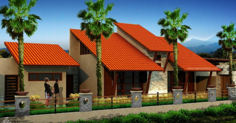 Ide Desain Rumah Atap Miring Kedepan
