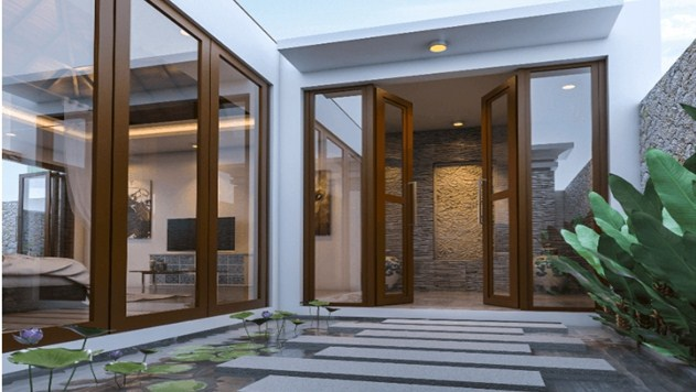 Desain Pintu masuk utama Rumah Bali Modern