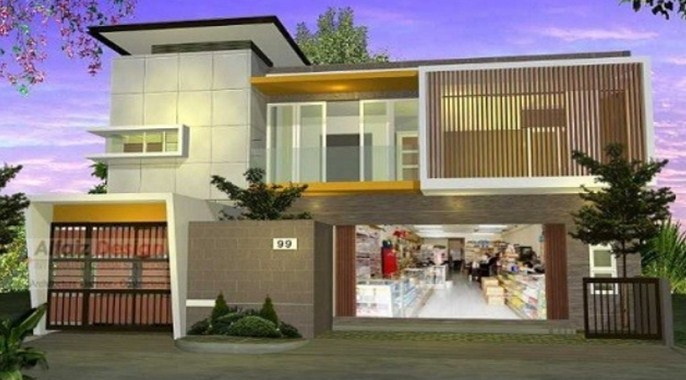 Desain Rumah toko dibawah rumah hunian