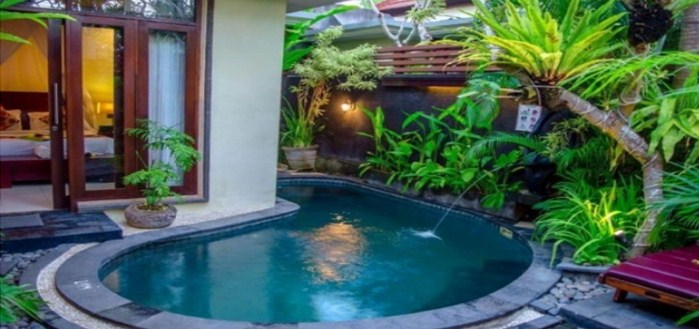 Desain Rumah dengan kolam renang melengkung