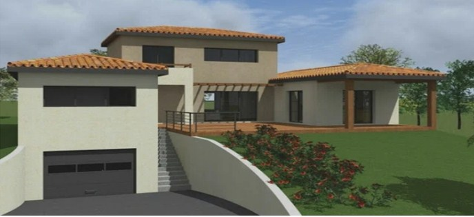 Desain Rumah di Tanah Berundak dengan Perbedaan level tanah garasi dan rumah