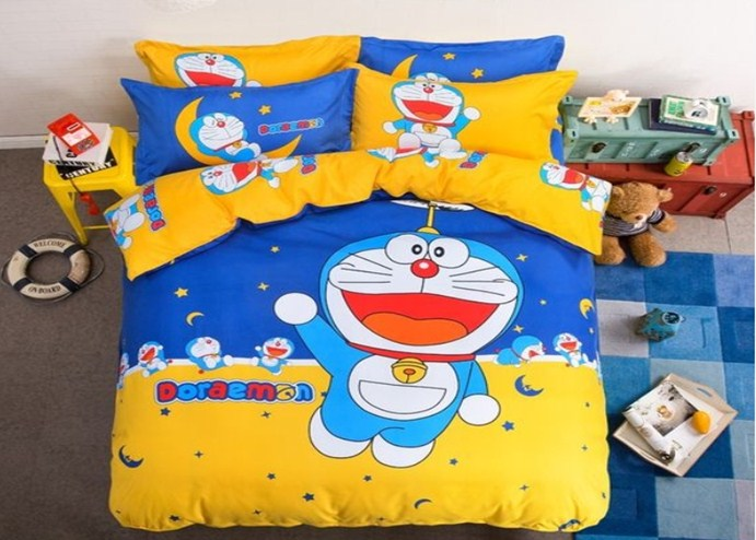 Dekorasi kamar anak denagn perpaduan kuning dan biru