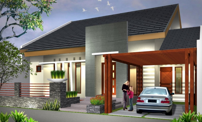 Teras Rumah Sederhana Atap Asbes