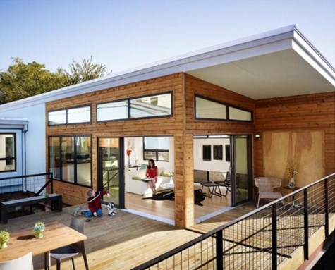 Desain Model rumah kayu dengan teras terbuka