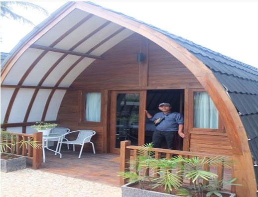 Desain Rumah Kayu minimalis lumbung
