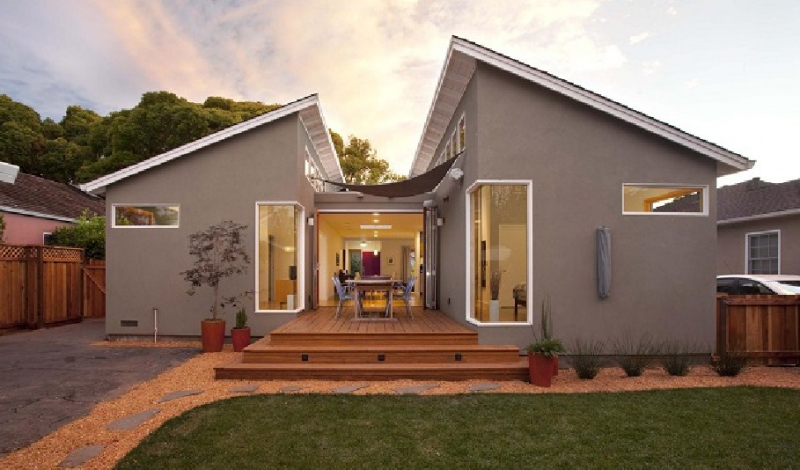 Desain Rumah Atap Miring 1 lantai