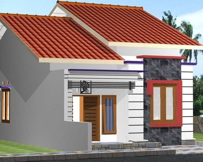 Desain Rumah Atap Miring kedepan