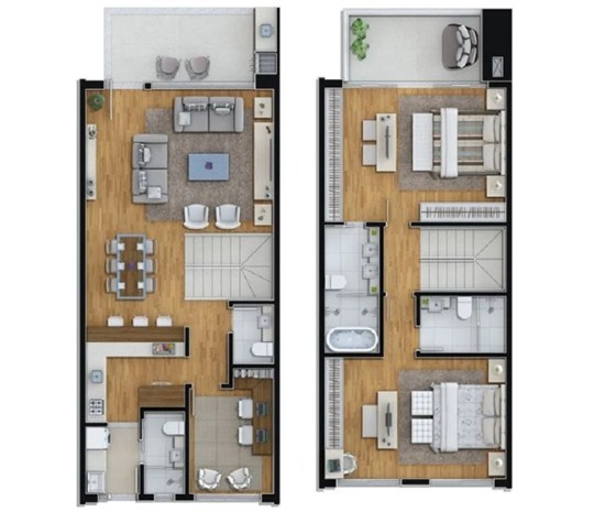 Desain Rumah Kecil 2 Lantai Terdapat Kantor Pribadi