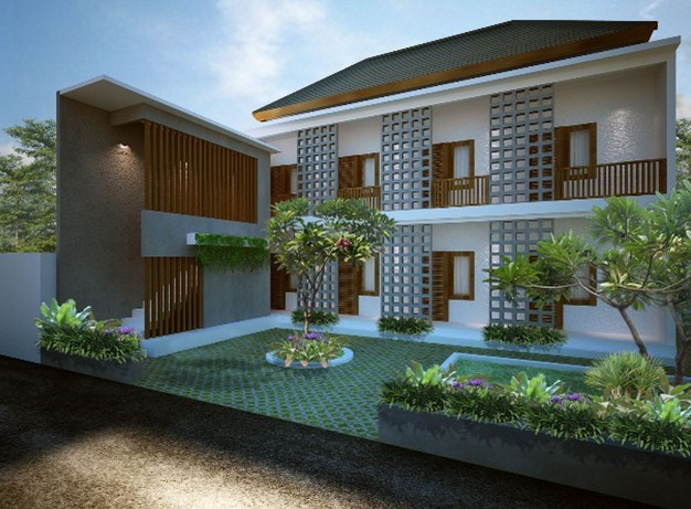 Desain Rumah Kost Taman Minimalis