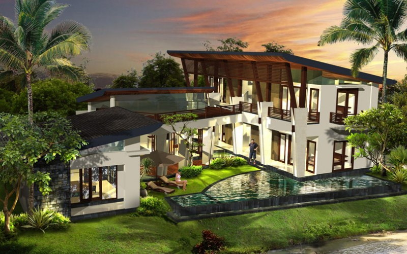 Desain Rumah Keren 2 Lantai ada Kolam Renang