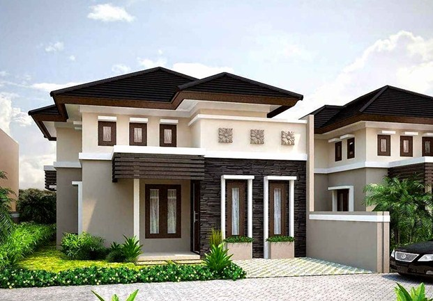 Desain rumah klasik di perumahan modern