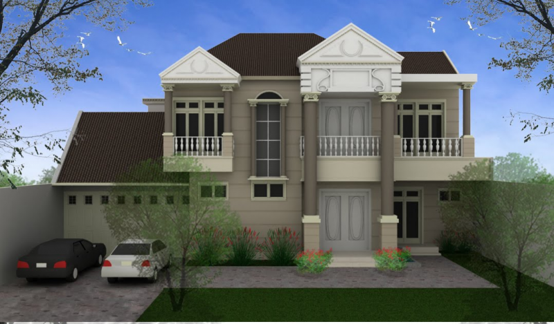 Desain Rumah Klasik Modern Contoh