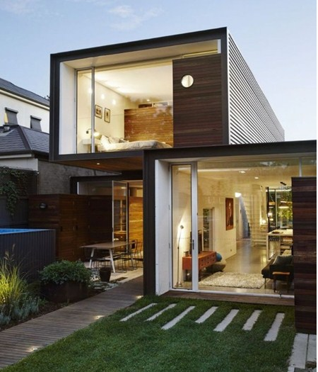 Desain rumah kontainer dengan bukaan lebar