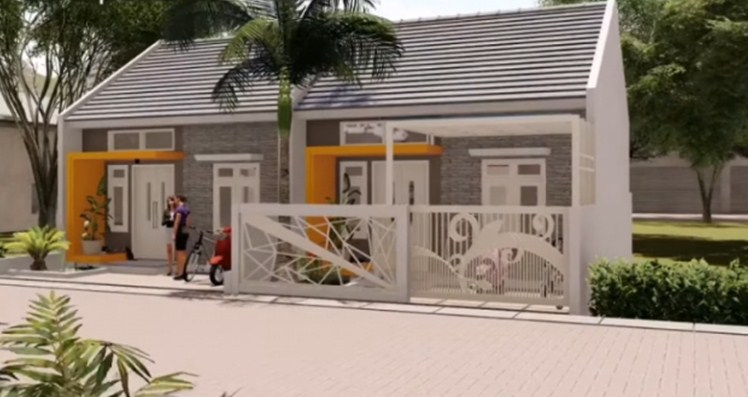 Desain kontrakan dengan tempat parkir kecil