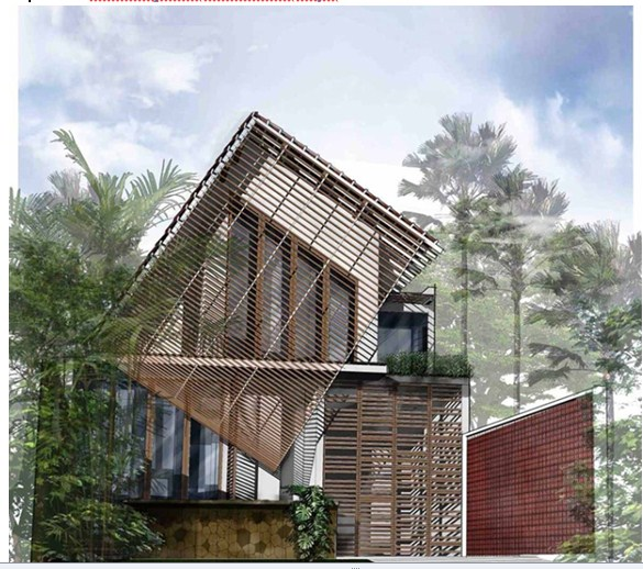 Desain kontemporer bernuansa kayu