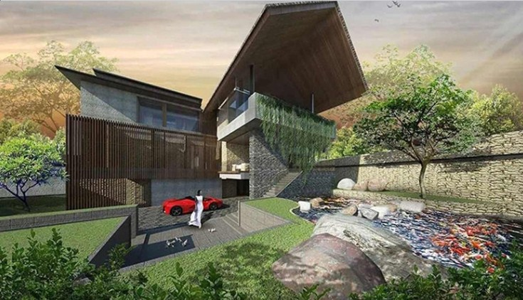 Desain kontemporer yang menyatu dengan alam