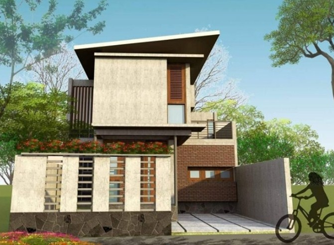 Desain Rumah Kayu minimalis modern Type 36
