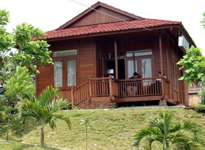 Desain Rumah Kayu Minimalis Type 36 sederhana dengan sentuhan tradisional