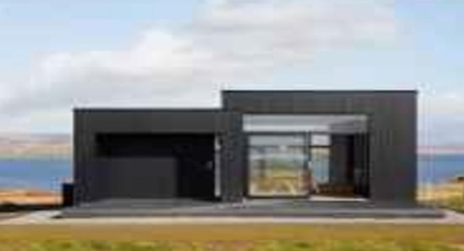 Rumah kayu minimalis serba hitam Type 36