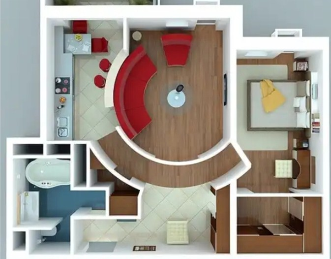 Desain Rumah Ruang Labirin Futuristis