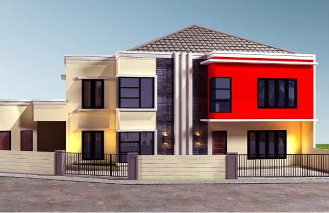 Desain rumah kost 2 lantai dengan desain yang kekinian