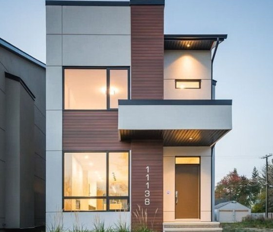 Desain rumah kost dengan dominasi warna putih