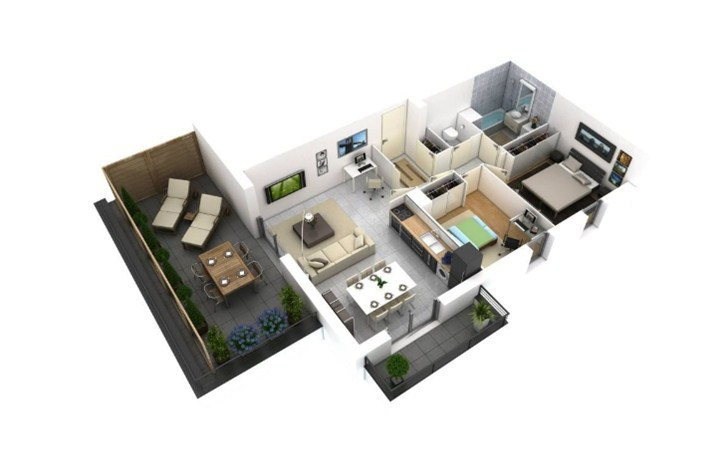 Desain Rumah Memanjang 6 x 12 meter