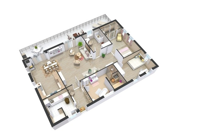 Desain Rumah Memanjang Furniture Minimalis