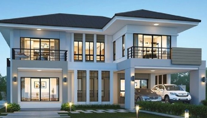 Desain Rumah Memanjang Ke Samping 2 Lantai