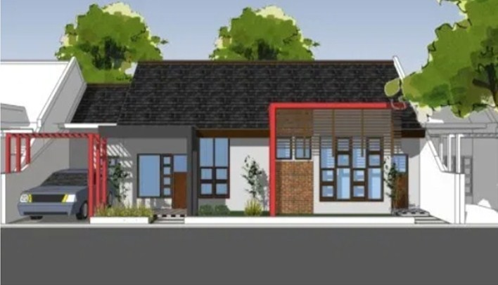 Desain Rumah Memanjang ke Samping Contoh